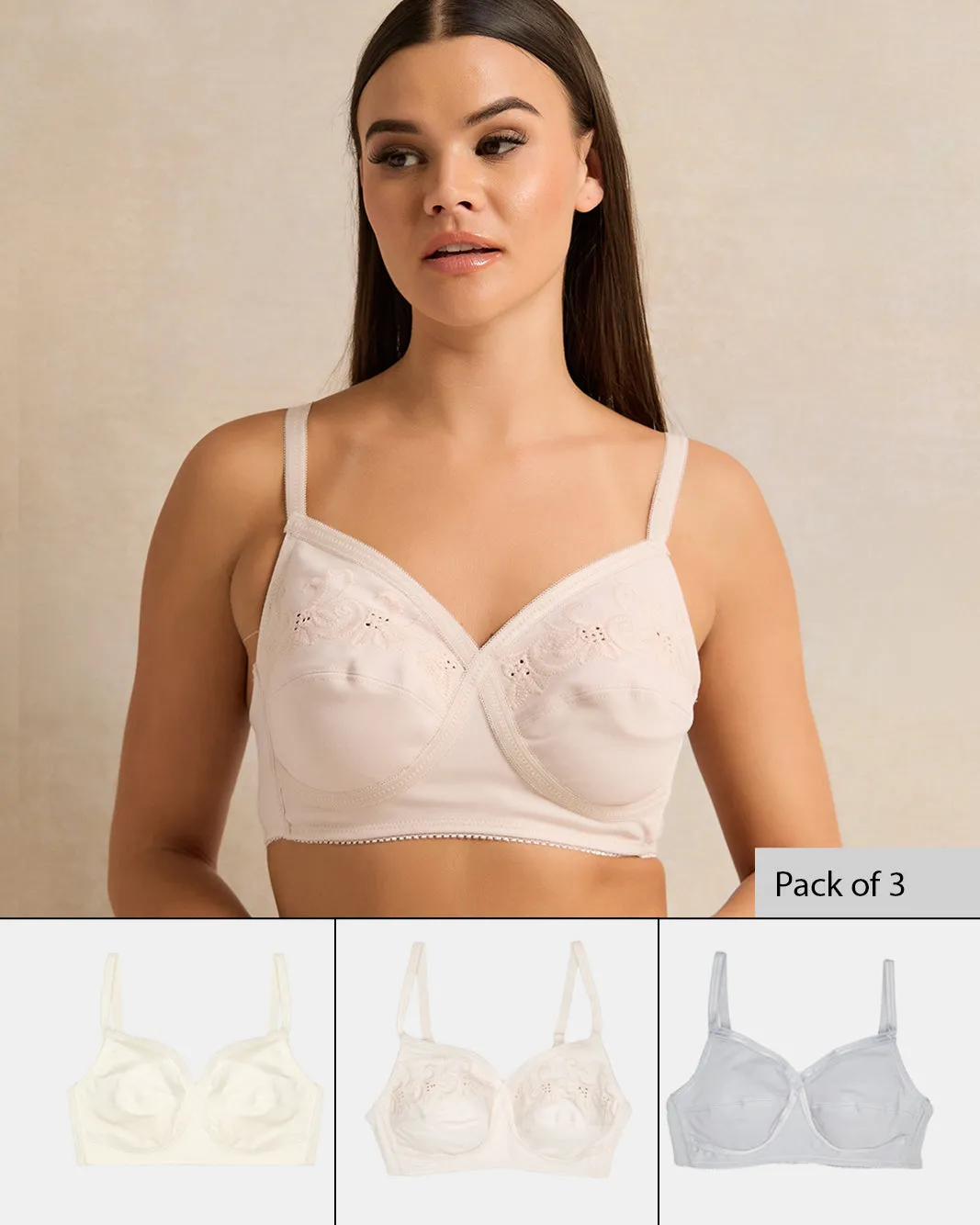 Women Assorted Non-Padded Wired Bra Set (Pack of 3) sold by Redtag