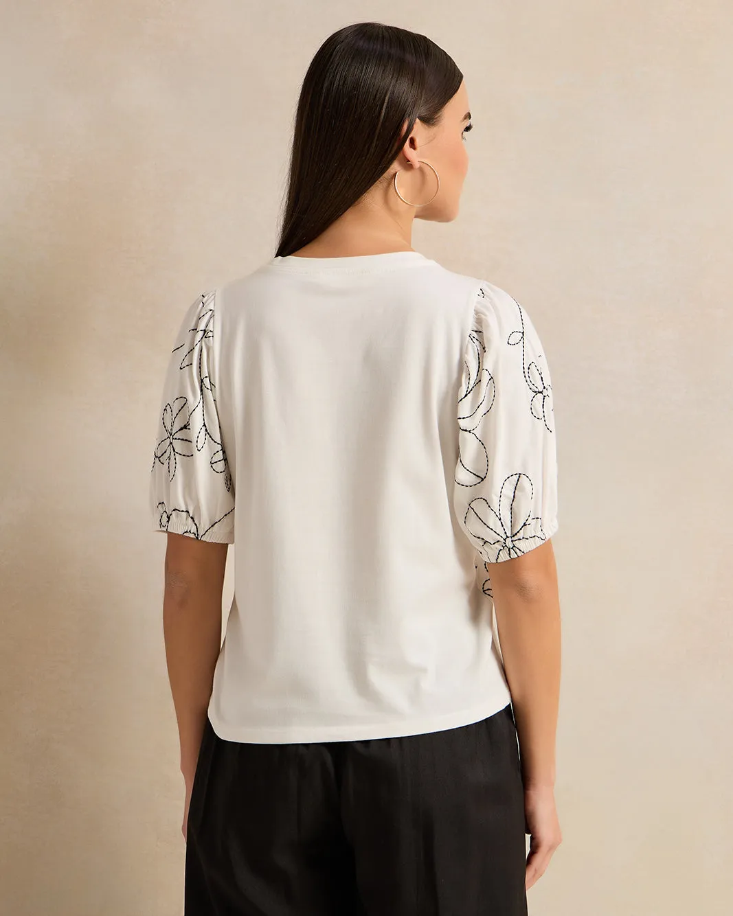Women Ivory Embroidered Top sold by Redtag product image thumbnail 3
