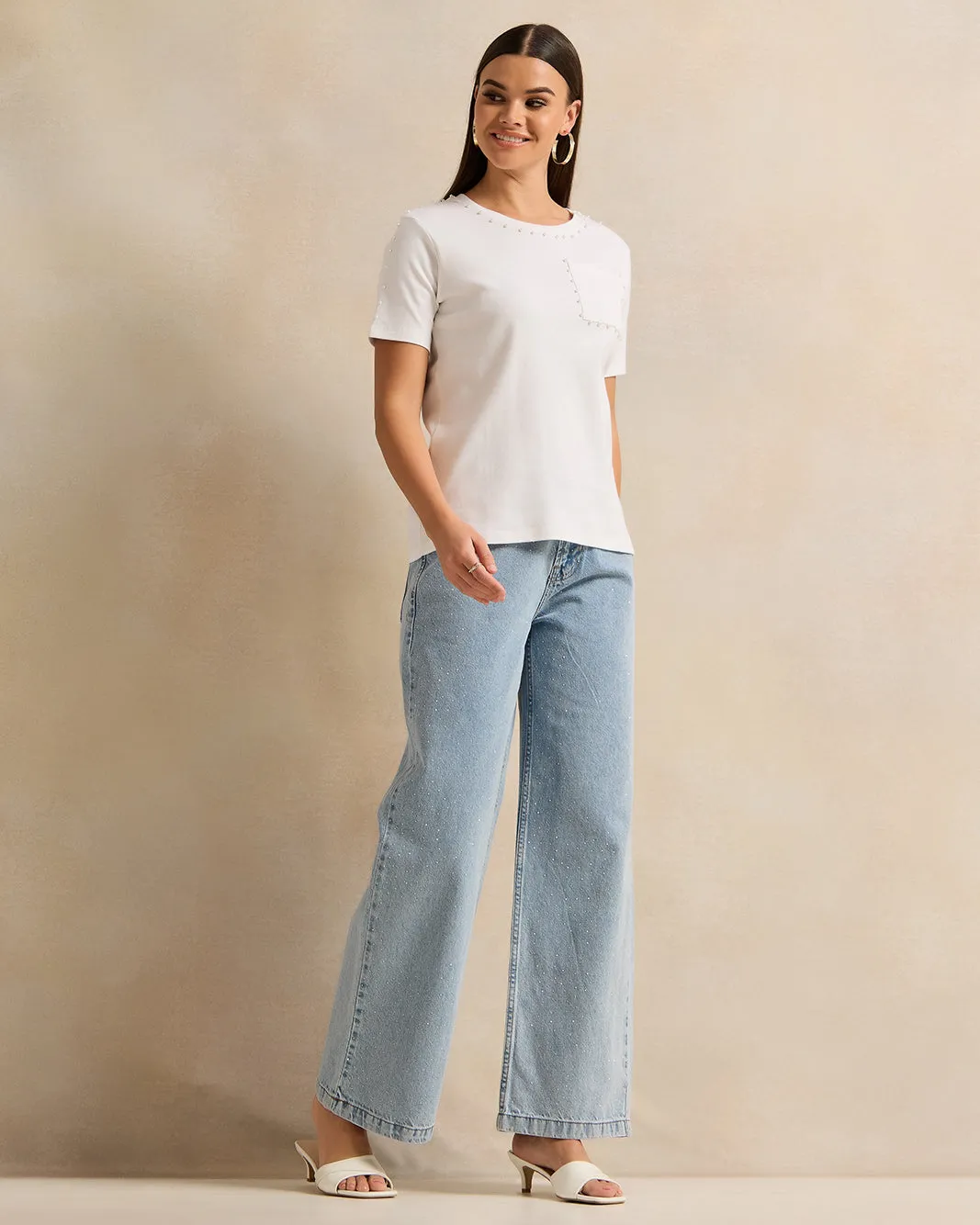 Women White Printed T-Shirt sold by Redtag product image thumbnail 2