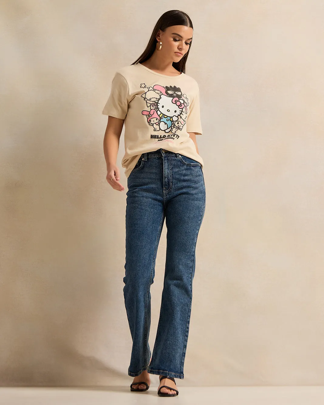 Women Beige Printed T-Shirt sold by Redtag product image thumbnail 2