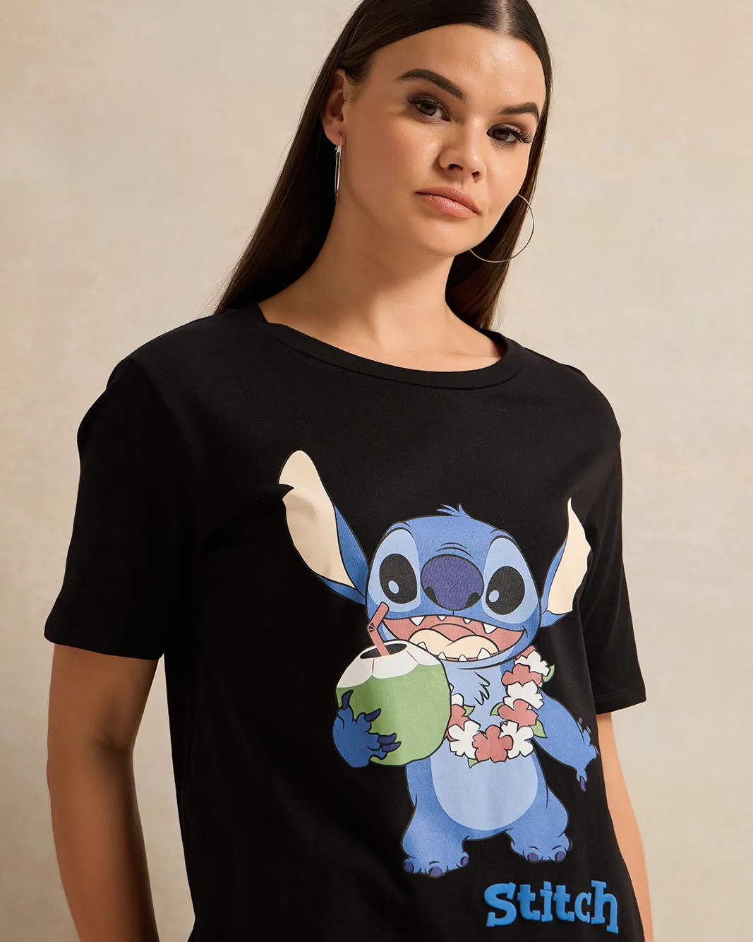 Women Black Printed T-Shirt sold by Redtag product image thumbnail 4