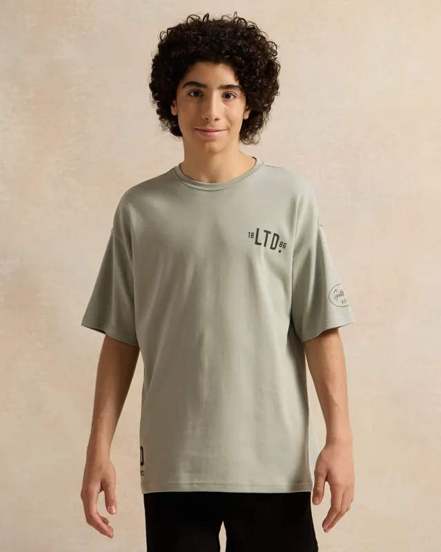 Senior Boys Black Printed T-shirt sold by Redtag