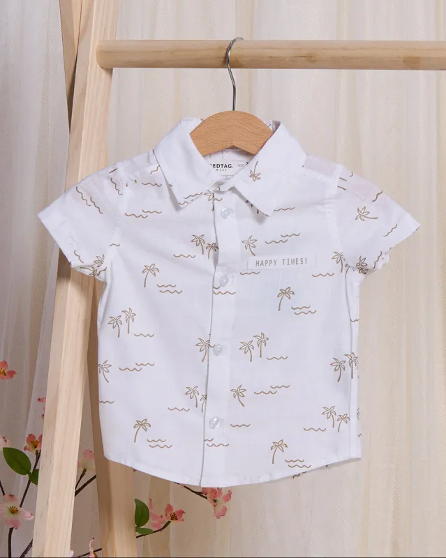 Infant Boys White Printed Shirt sold by Redtag