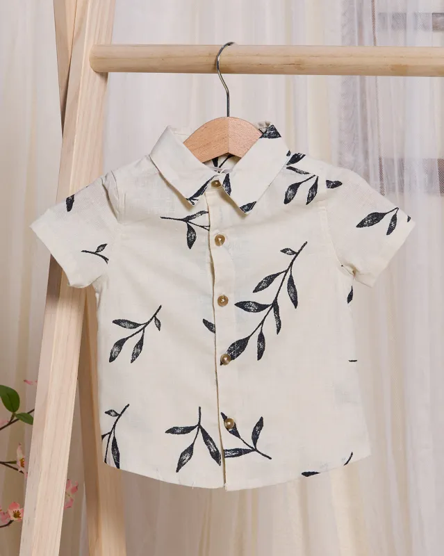 Infant Boys Beige Printed Shirt sold by Redtag