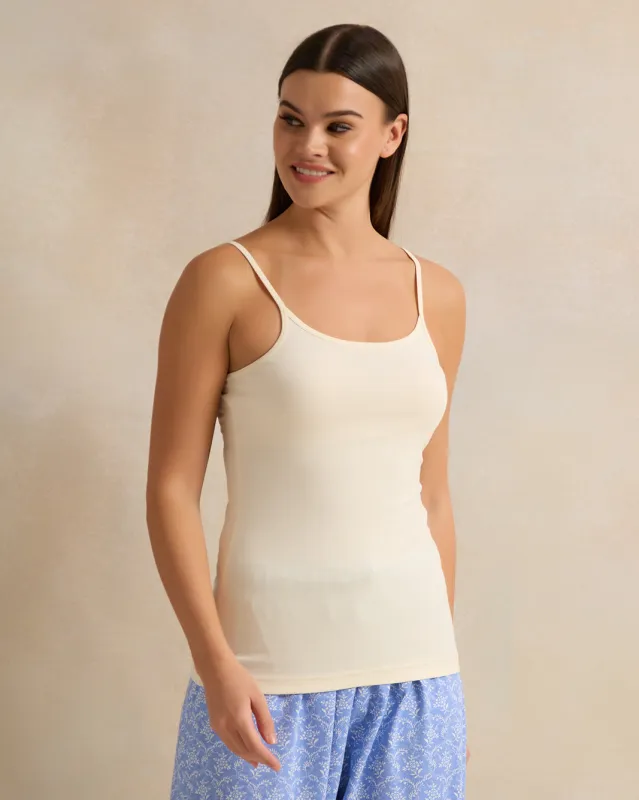 Women Beige Strappy Vest sold by Redtag