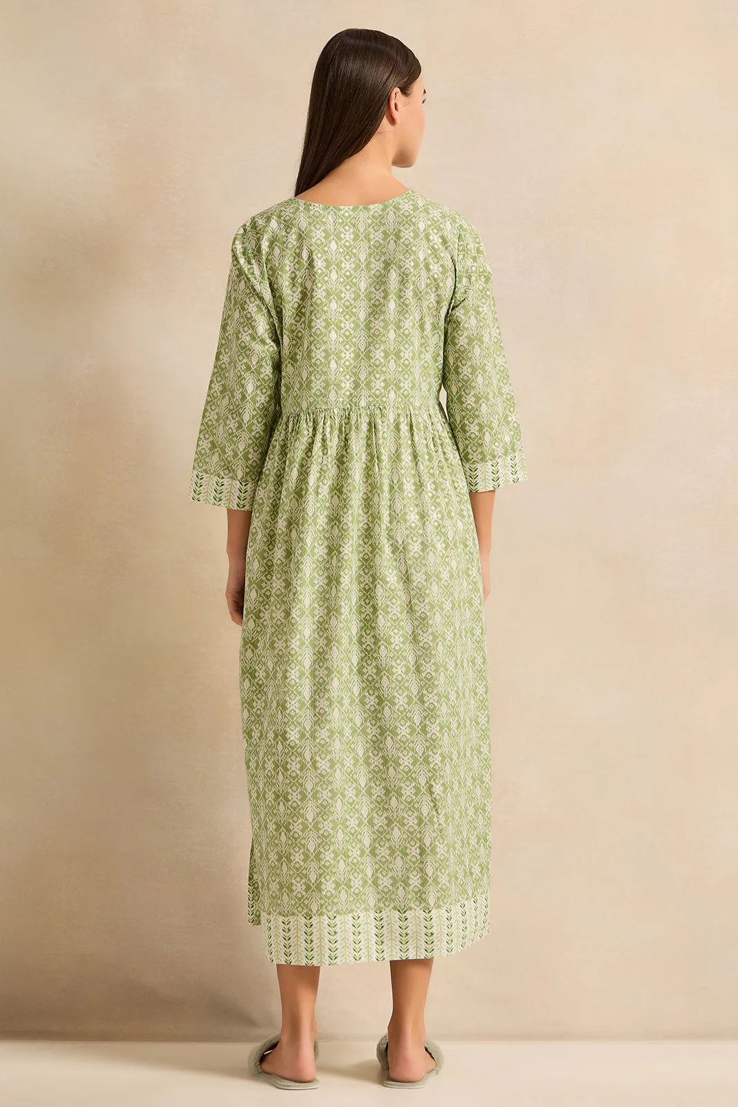 Women Green Printed Border Combo Nightgown sold by Redtag product image thumbnail 3