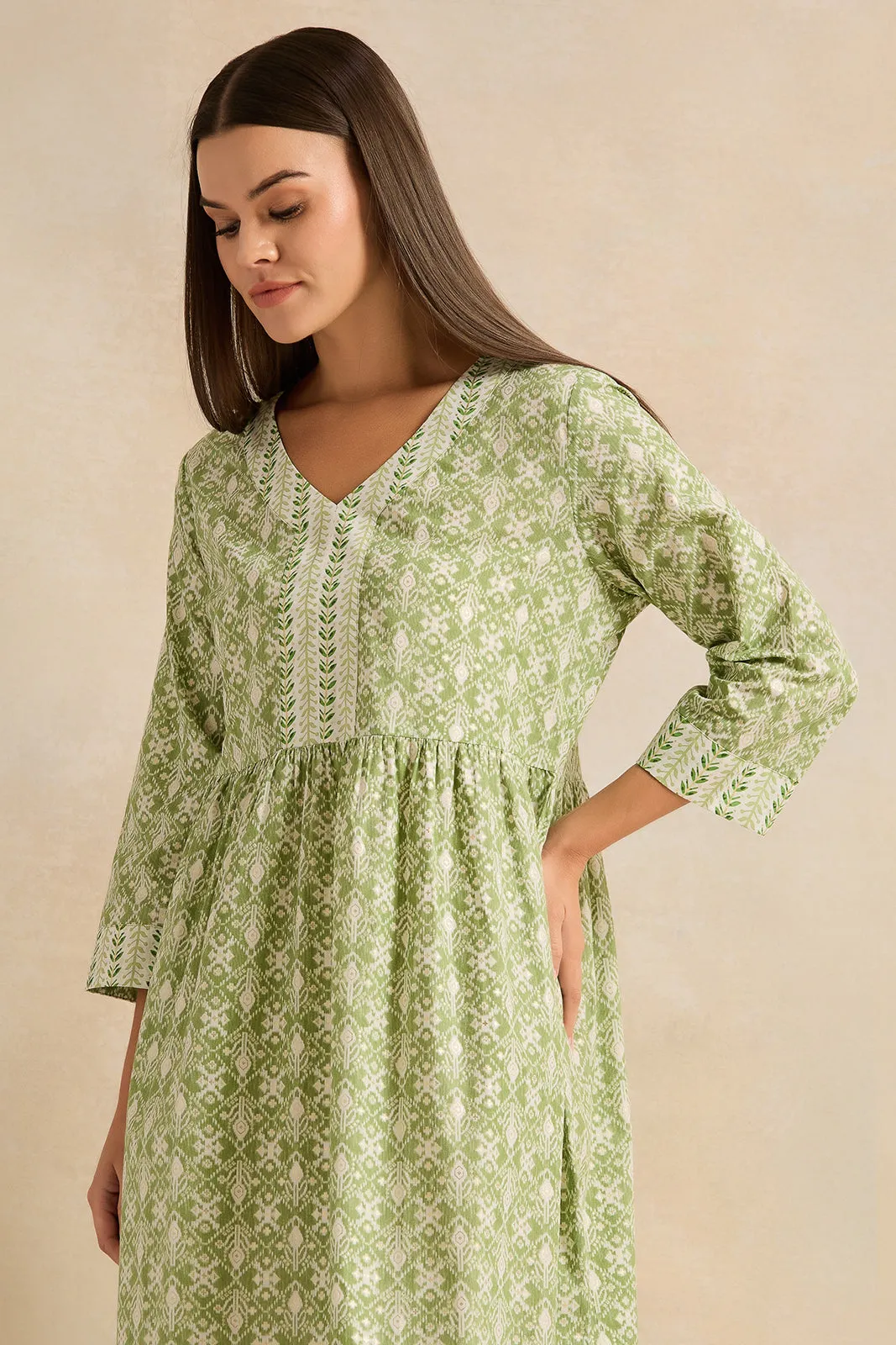 Women Green Printed Border Combo Nightgown sold by Redtag product image thumbnail 4