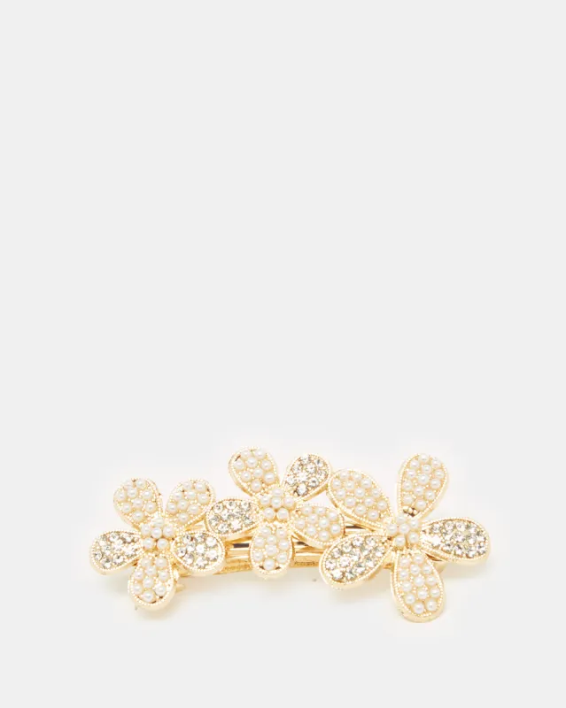 Women Gold Embellished Hair Clip sold by Redtag