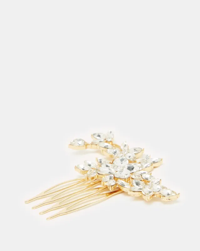 Women Gold Embellished Hair Clip sold by Redtag