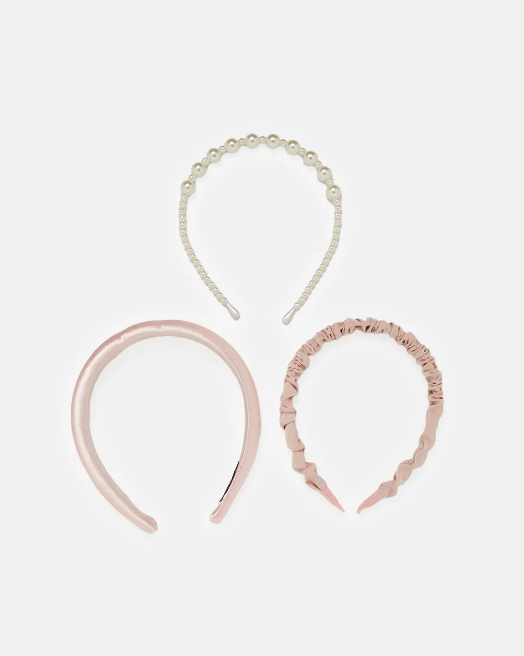 Women Pink And White Embellished Headband Set (3 Piece) sold by Redtag