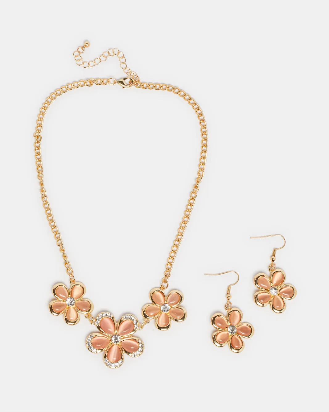 Women Gold Diamante Necklace And Earrings (2 Piece) sold by Redtag