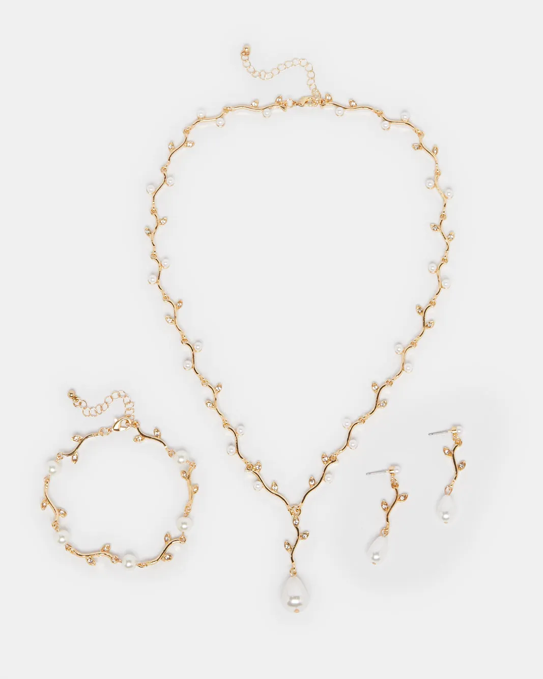 Women Gold Embellished Necklace Set (3 Piece) sold by Redtag