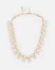 Women Gold Pearl Embellished Necklace sold by Redtag