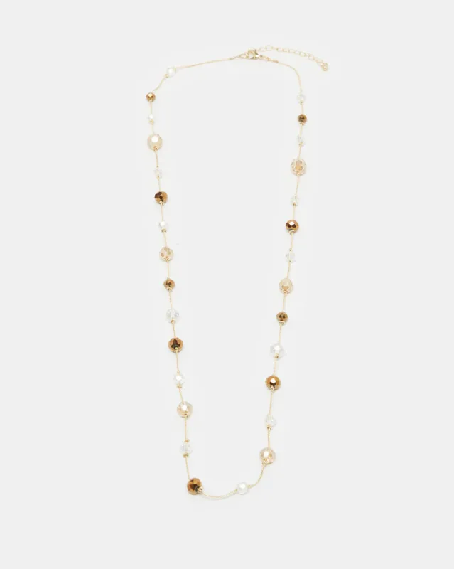 Women Gold Embellished Necklace sold by Redtag