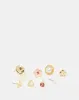 Women Gold Embellished Studs Set (8 Piece) sold by Redtag