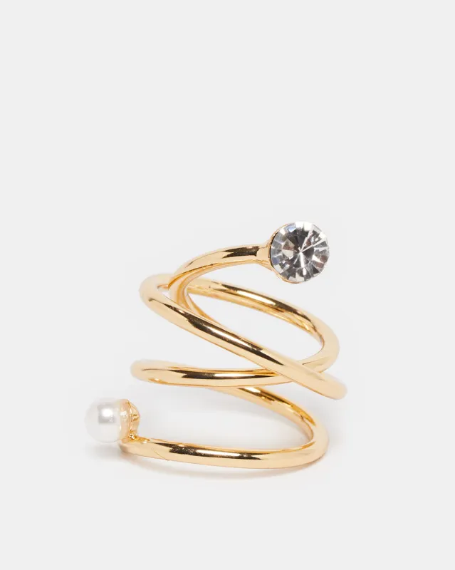 Women Gold Embellished Ring sold by Redtag