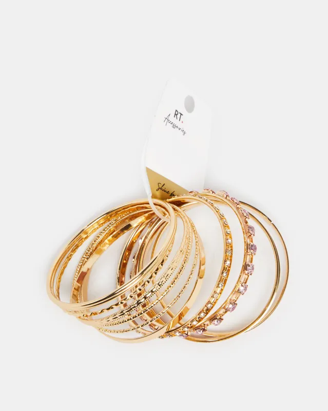 Women Gold Embellished Bracelet Set sold by Redtag