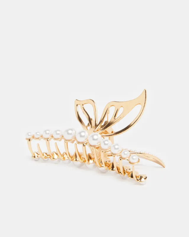 Women Gold  Embellished Hair Claw sold by Redtag