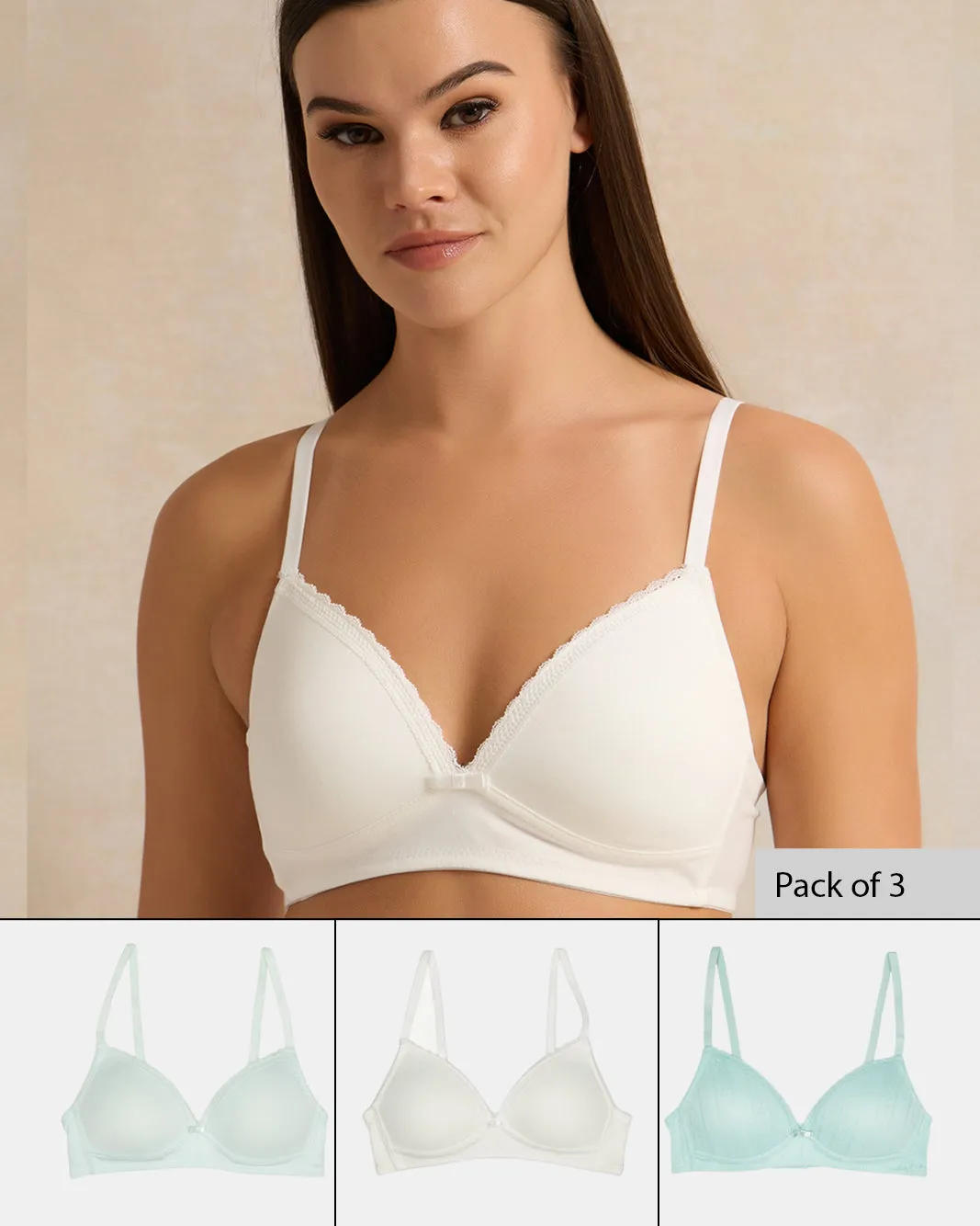 Women Assorted Non-Wired Comfort Bra Set (Pack of 3) sold by Redtag