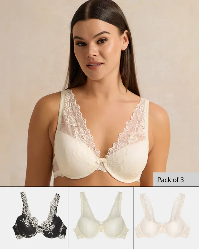 Women Assorted Non-Wired Comfort Bra Set (Pack of 3) sold by Redtag