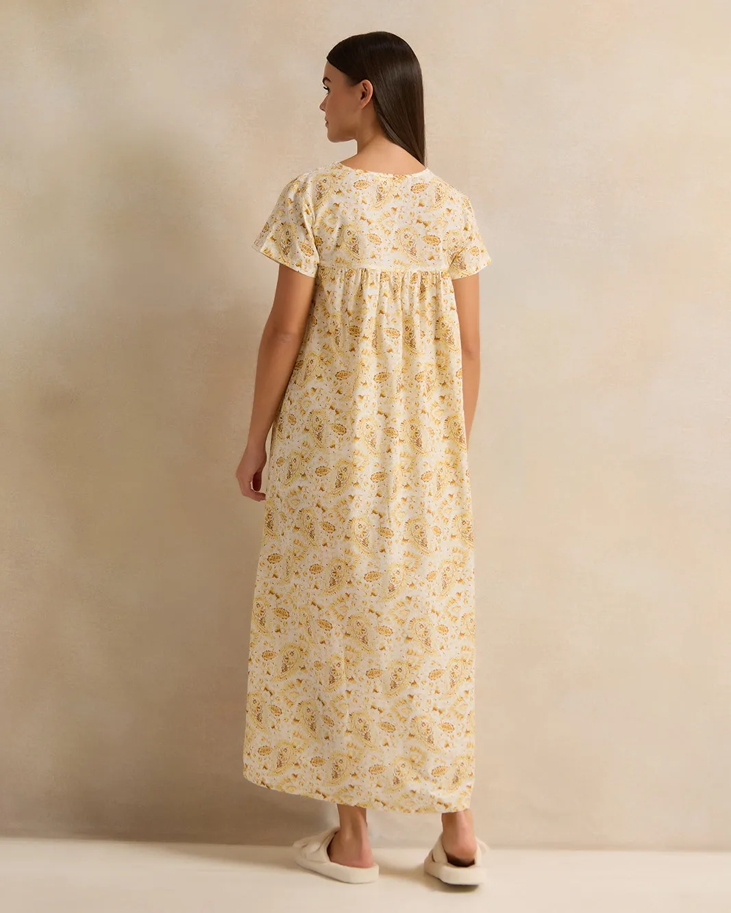 Women Yellow All-Over Print Nightgown sold by Redtag product image thumbnail 3