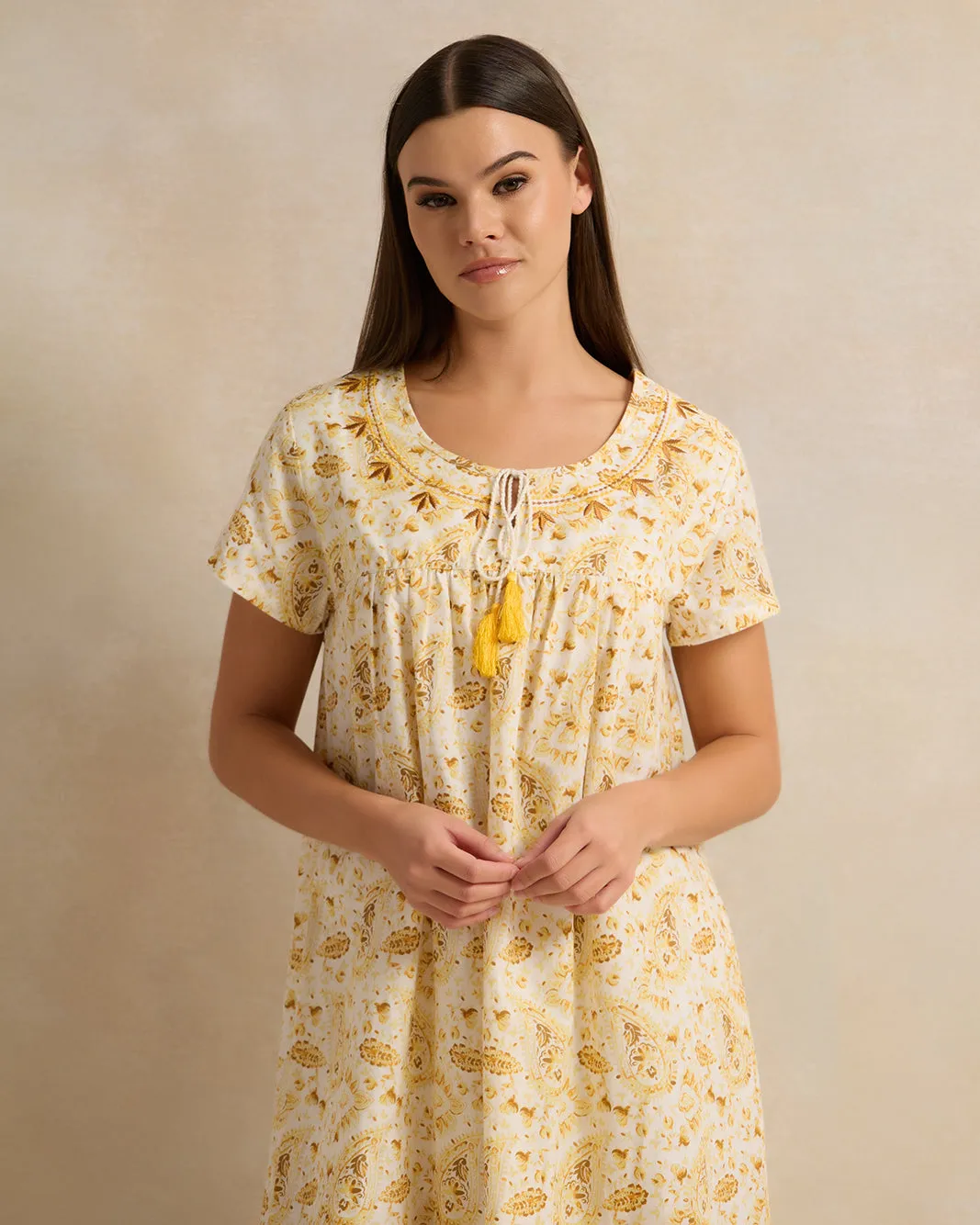 Women Yellow All-Over Print Nightgown sold by Redtag product image thumbnail 2
