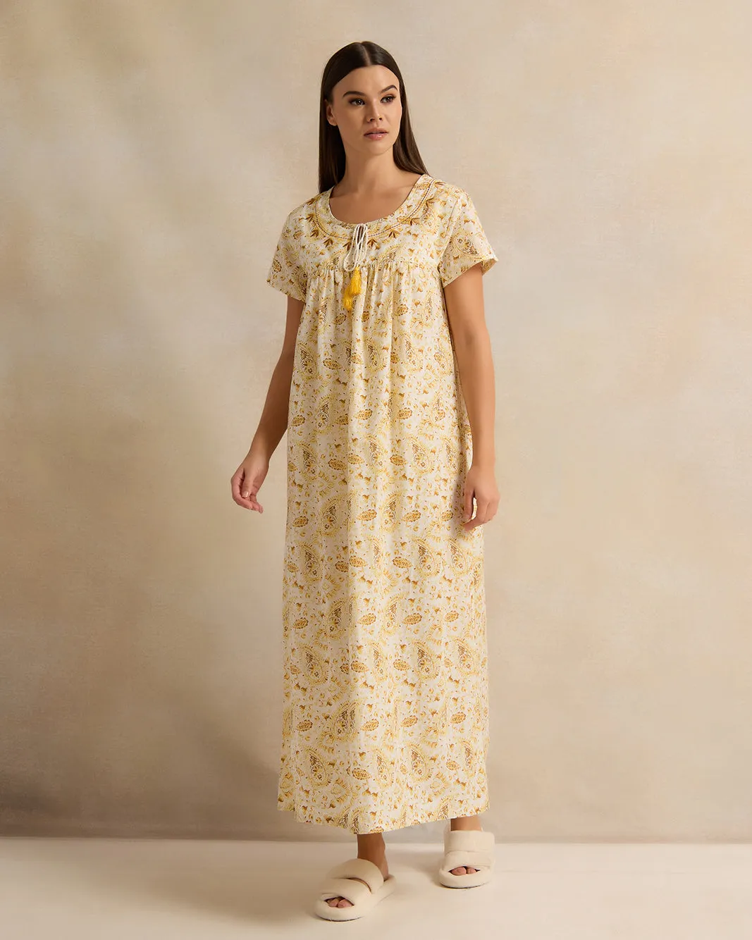 Women Yellow All-Over Print Nightgown sold by Redtag product image thumbnail 4
