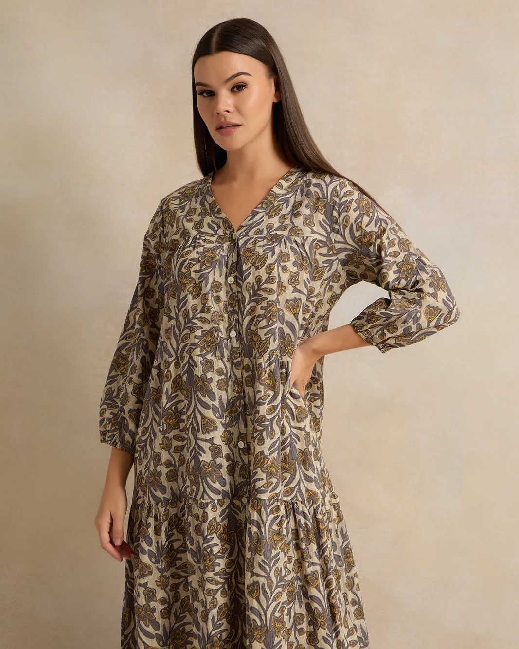 Women Beige Printed Nightgown sold by Redtag product image thumbnail 2