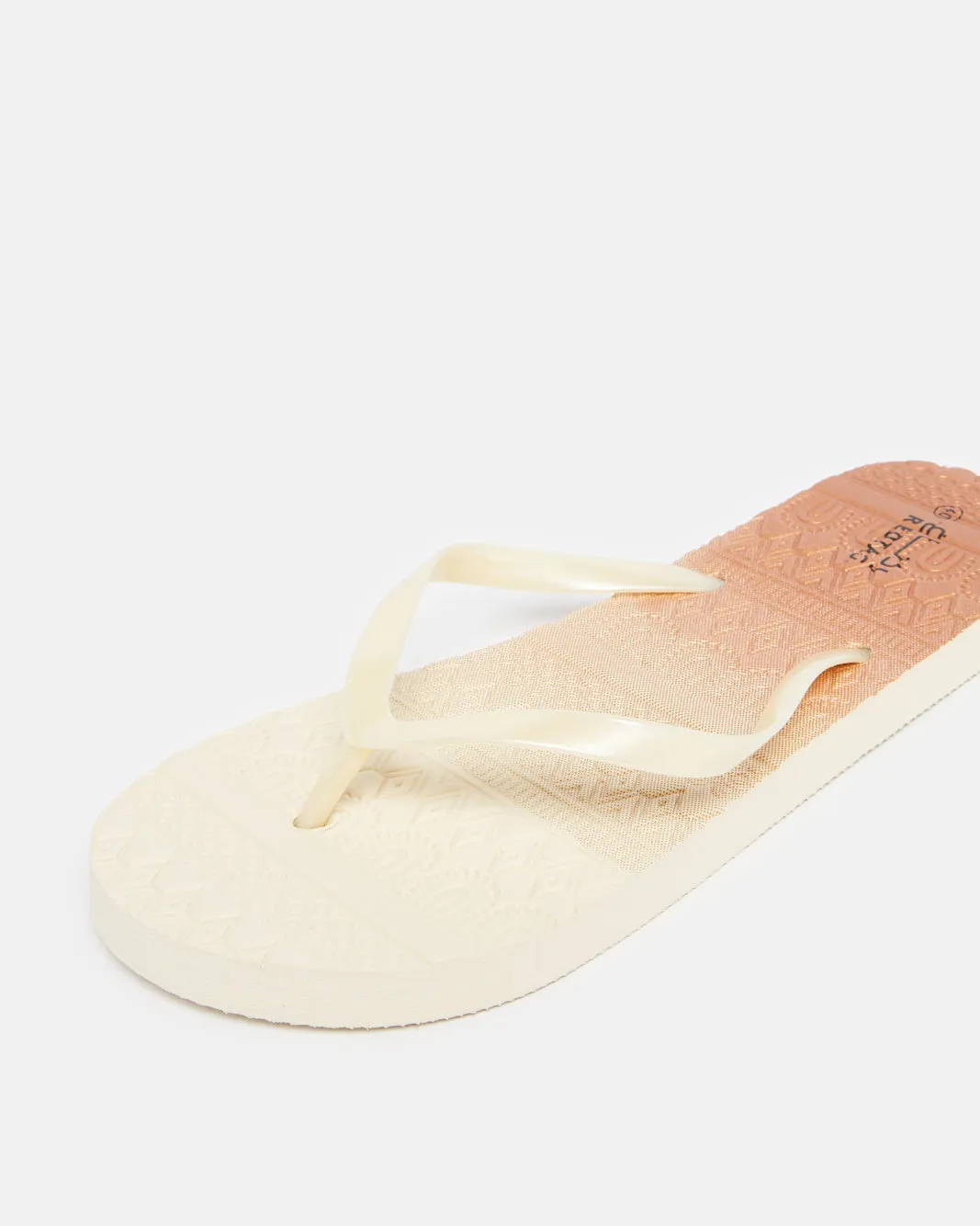 Women Beige Printed Flip Flops sold by Redtag product image thumbnail 3