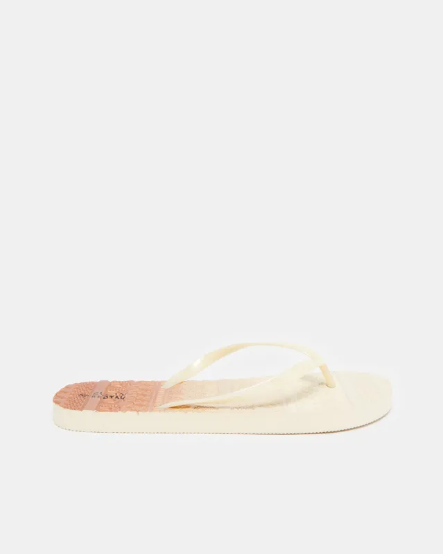 Women Beige Printed Flip Flops sold by Redtag