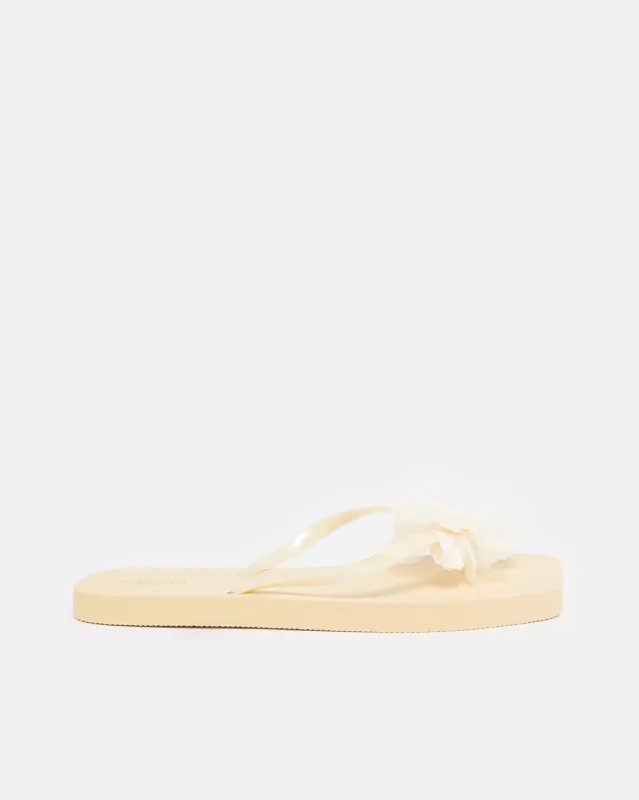Women Beige Embellished Flip Flops sold by Redtag