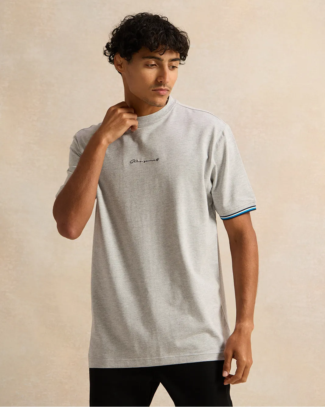 Men Grey Printed T-Shirt sold by Redtag