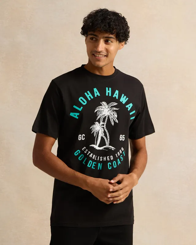 Men Black  Graphic T-Shirt sold by Redtag