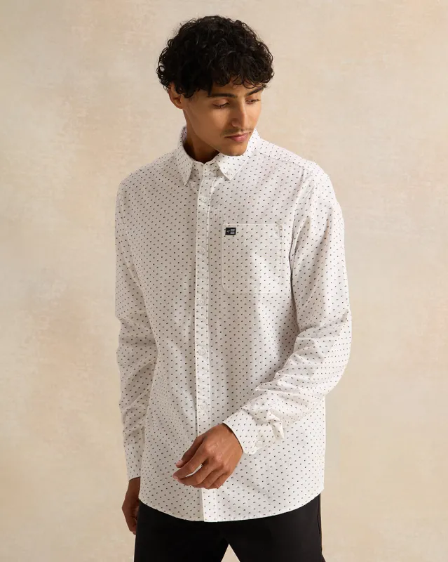 Men White Printed Shirt sold by Redtag