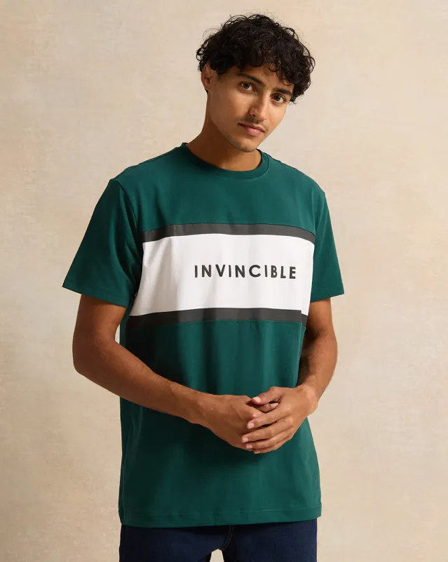Men Green Short Sleeved Printed T-Shirt sold by Redtag