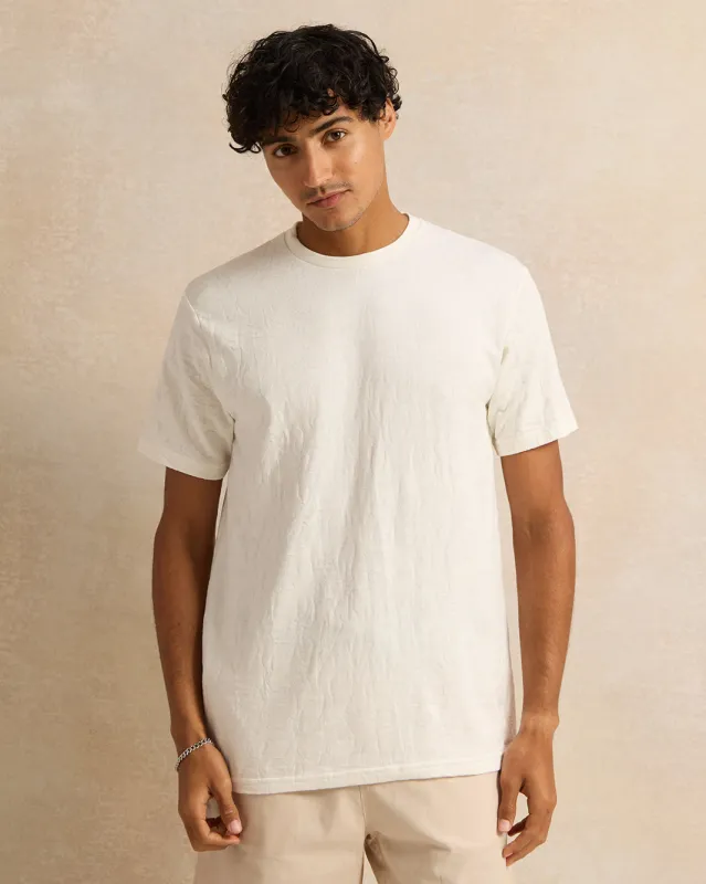 Men White Short-Sleeved T-Shirt sold by Redtag