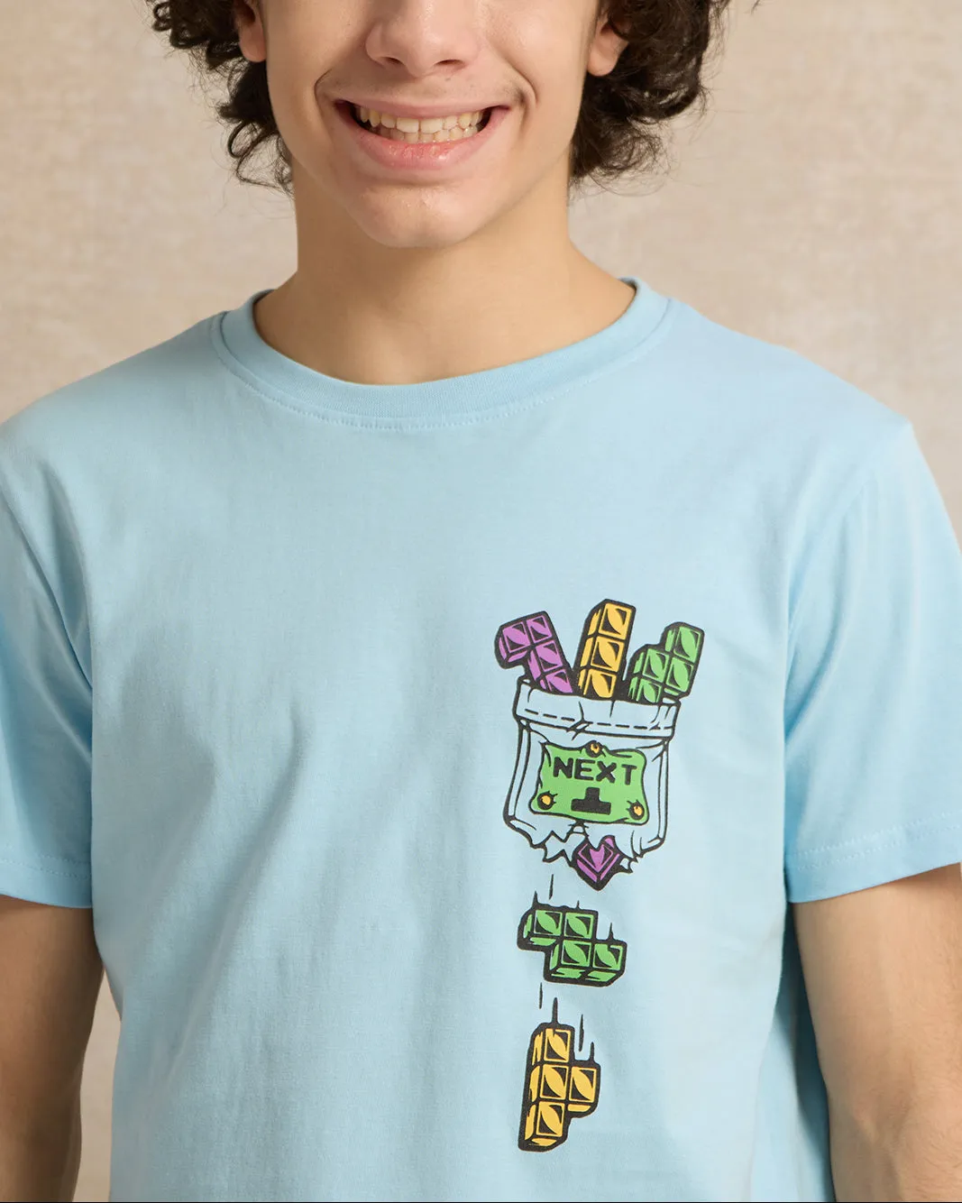 Senior Boys Blue Printed T-Shirt sold by Redtag product image thumbnail 4