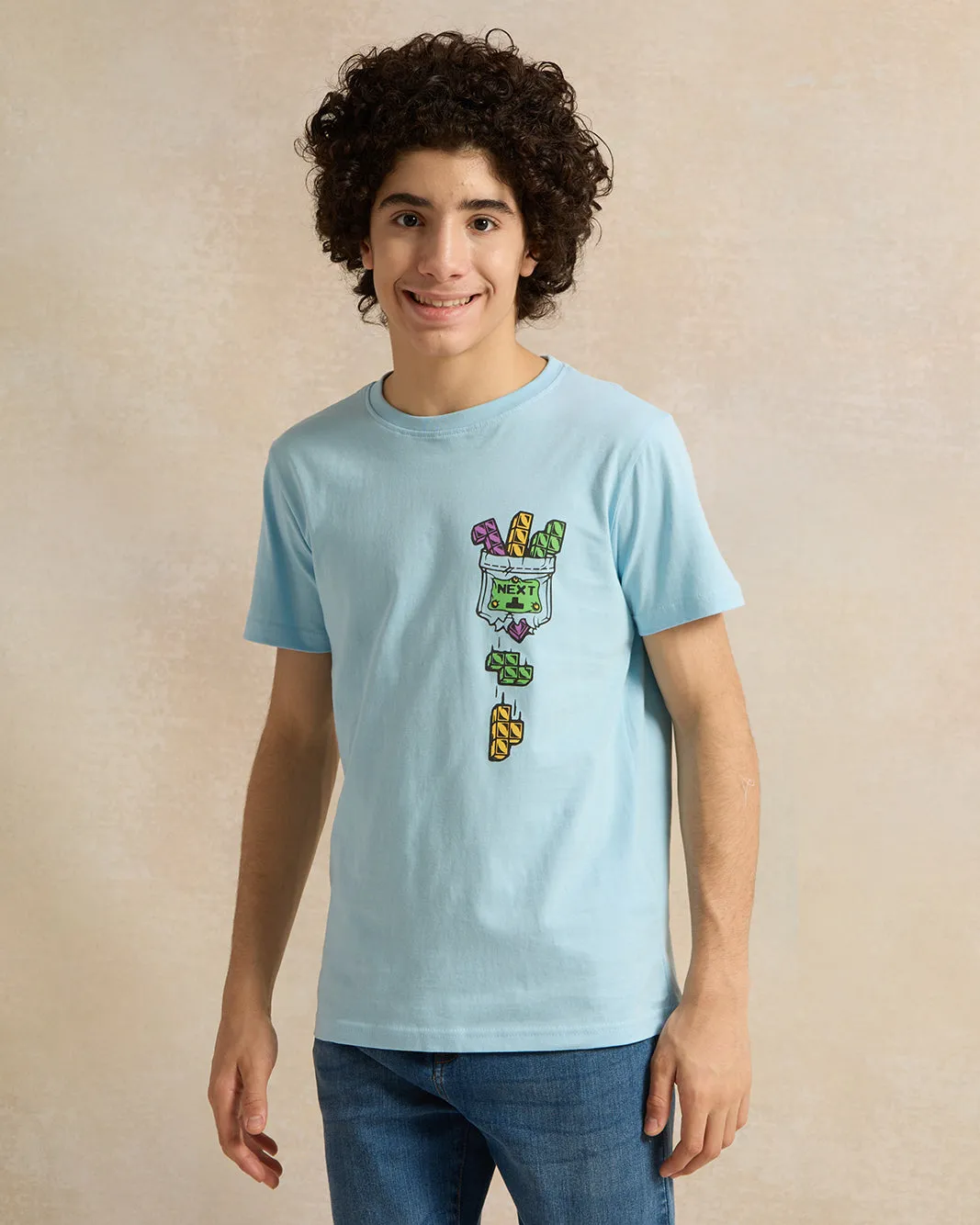 Senior Boys Blue Printed T-Shirt sold by Redtag