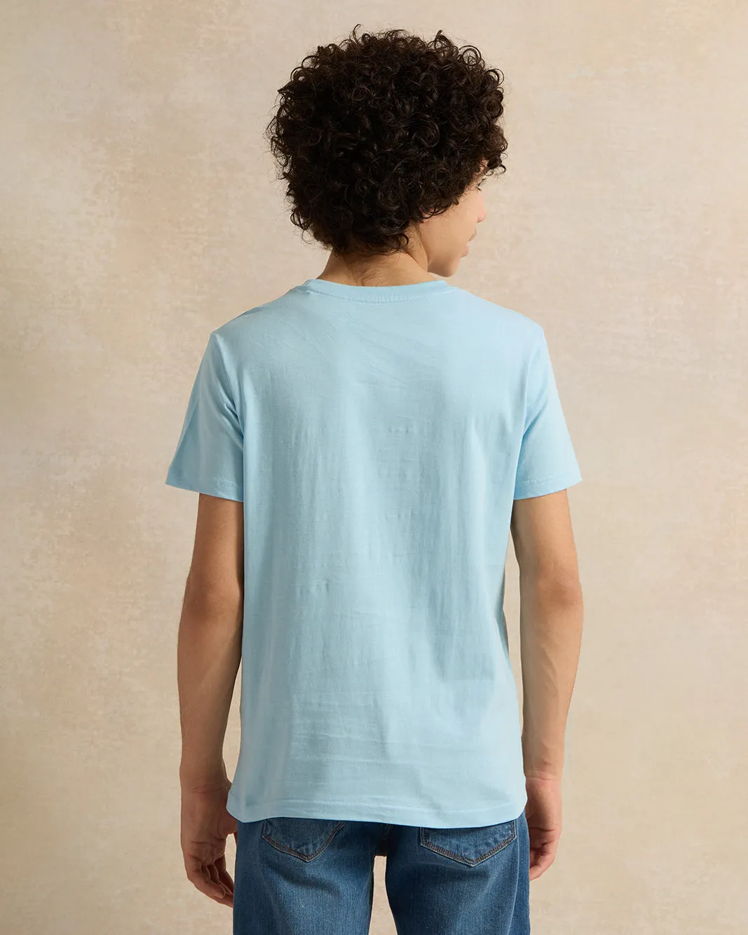 Senior Boys Blue Printed T-Shirt sold by Redtag product image thumbnail 3