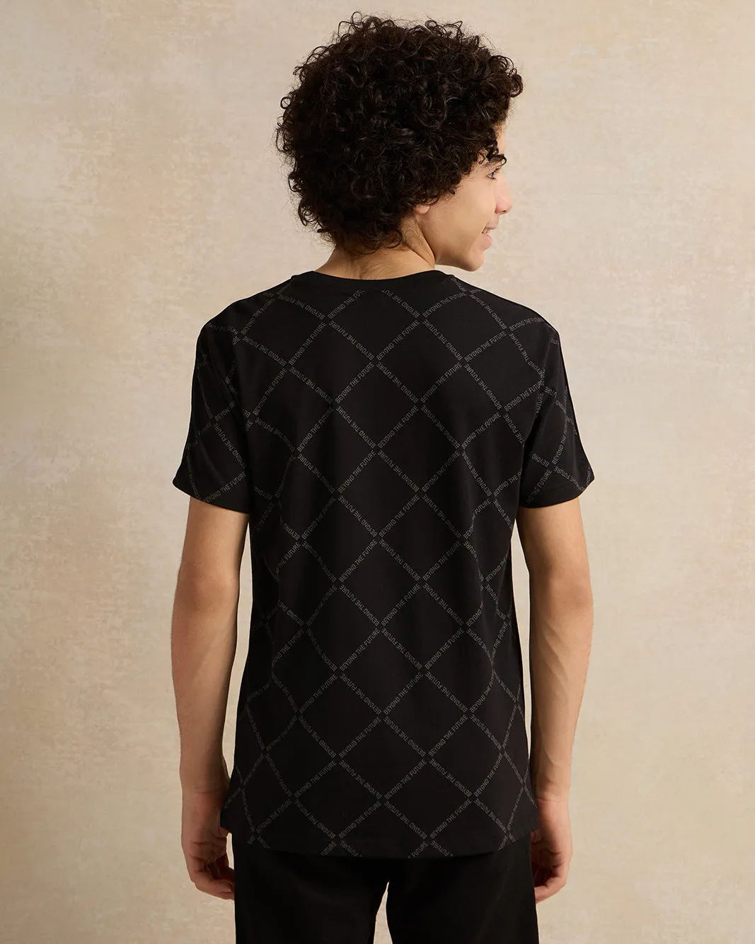 Senior Boys Black Embellished T-Shirt sold by Redtag product image thumbnail 3