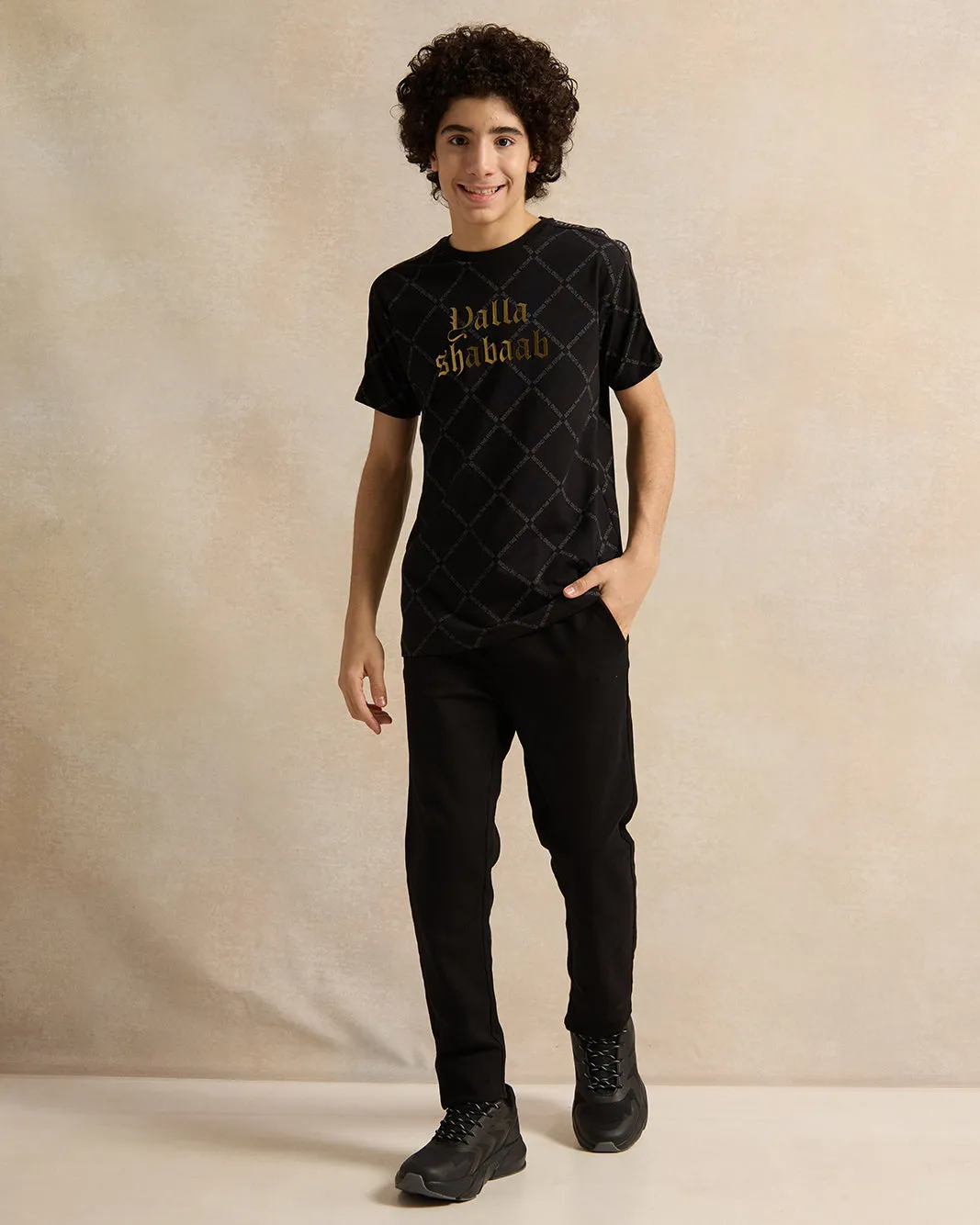 Senior Boys Black Embellished T-Shirt sold by Redtag product image thumbnail 2