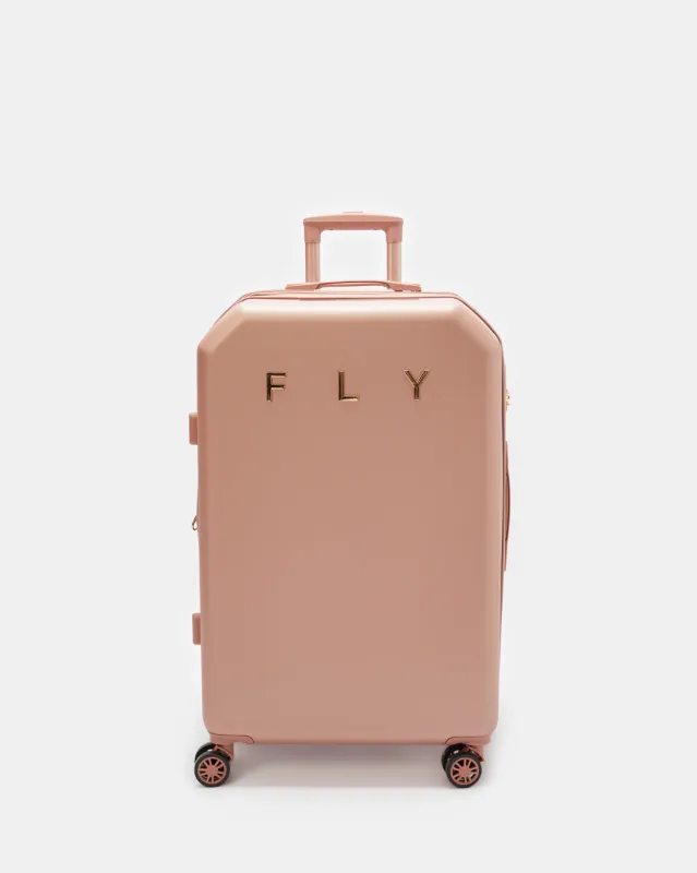 Rose Gold Textured Trolley Luggage 24 Inch sold by Redtag