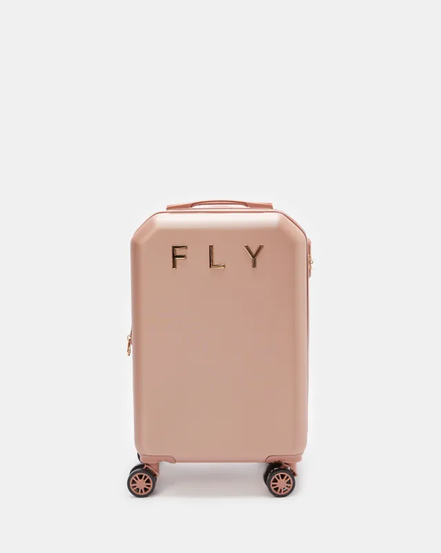 Rose Gold Textured Trolley Luggage 20 Inch sold by Redtag