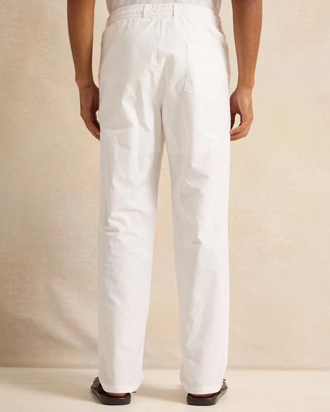 Men White Casual Trousers sold by Redtag product image thumbnail 3