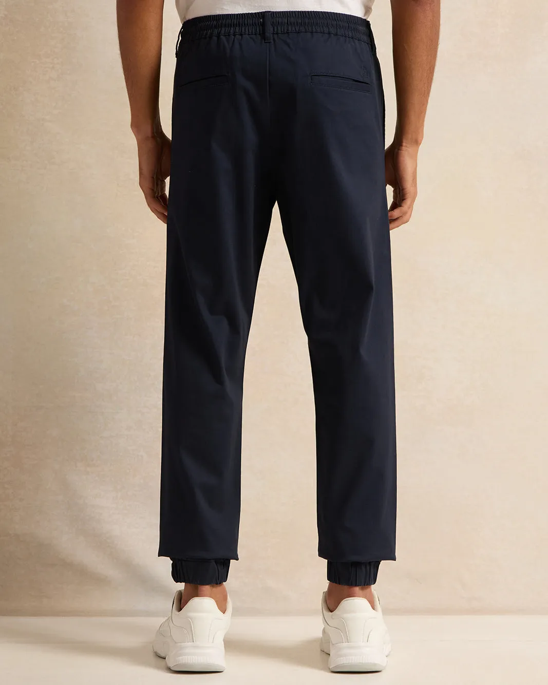 Men Navy Twill Joggers sold by Redtag product image thumbnail 3