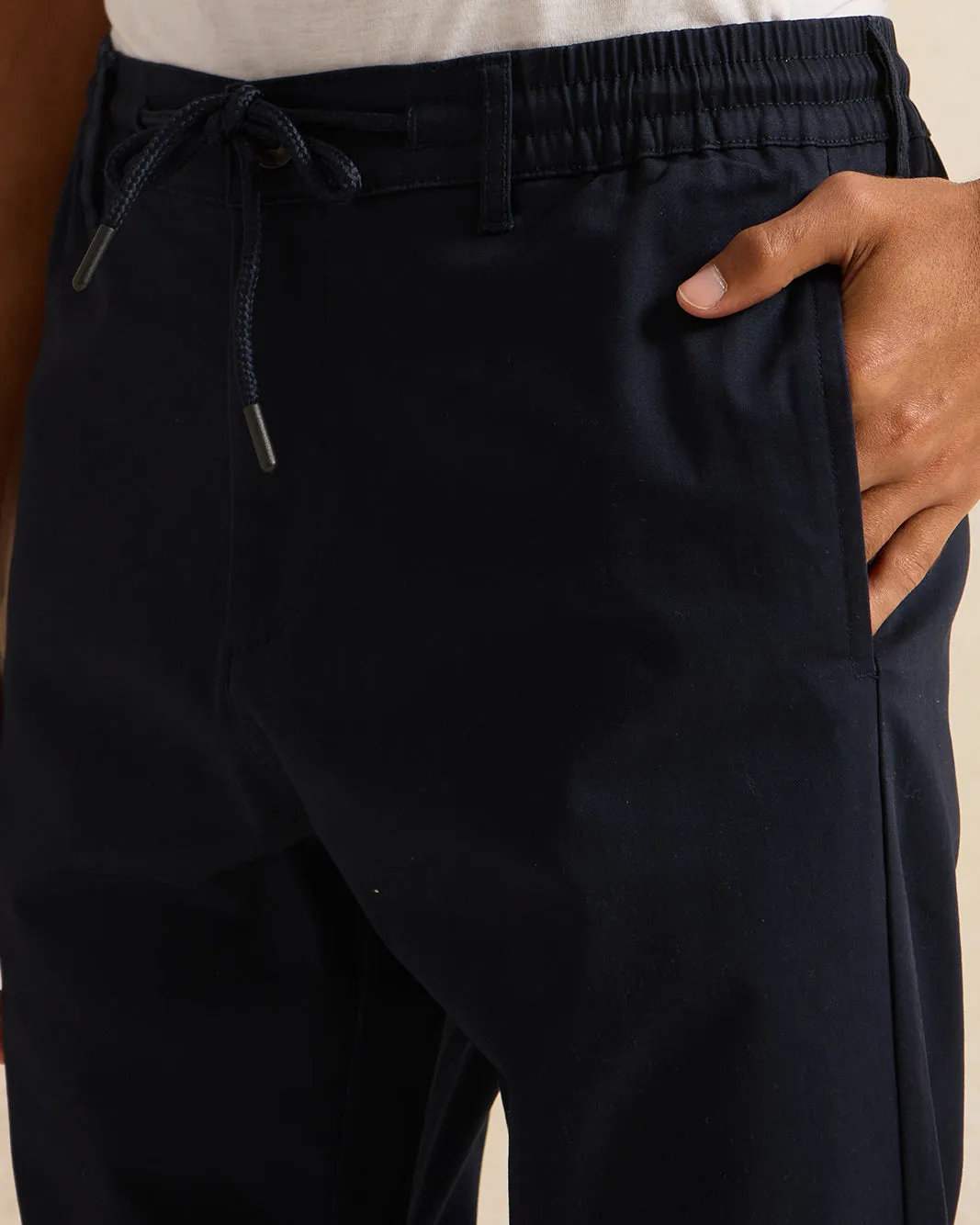 Men Navy Twill Joggers sold by Redtag product image thumbnail 4