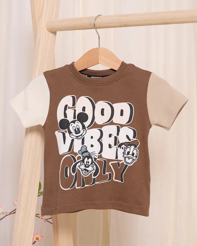 Infant Boys Stone Good Vibes Mickey T-Shirt sold by Redtag