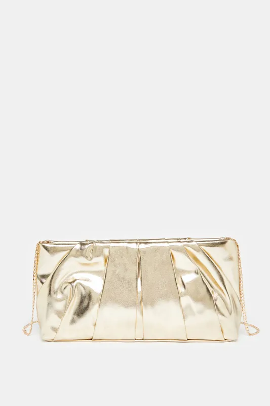 Women Gold Embellished Clutch sold by Redtag