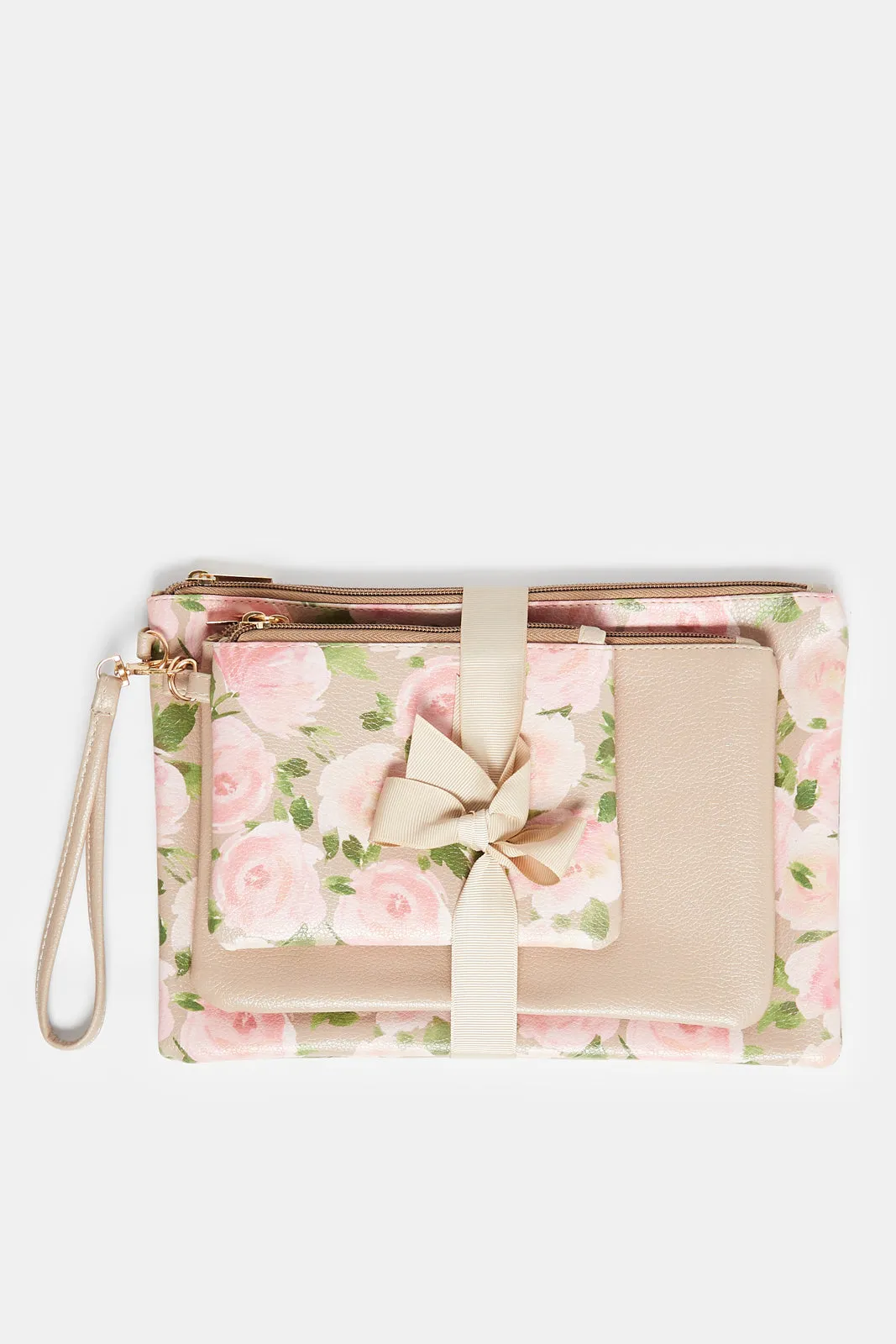 Women Pink Cosmetic Pouch Set (3 Piece) sold by Redtag