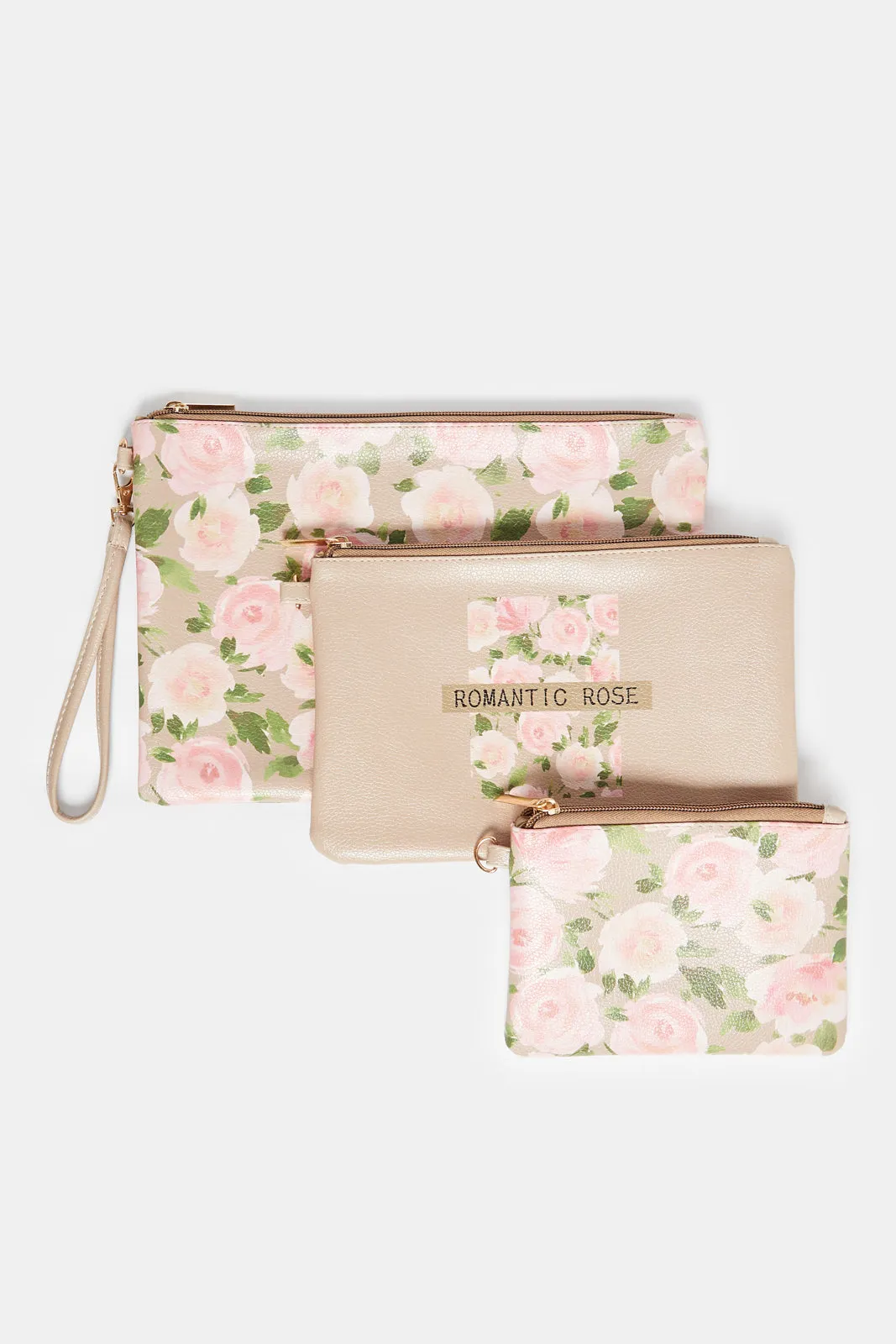 Women Pink Cosmetic Pouch Set (3 Piece) sold by Redtag product image thumbnail 2